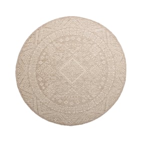Rond jute buitenkleed - Atlas Aztec Bruin/Creme - sfeer