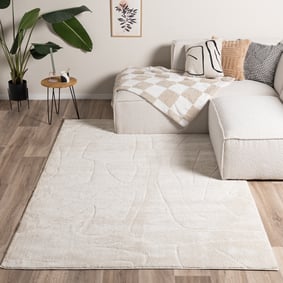 Japandi vloerkleed - Yori Abstract Lines Creme