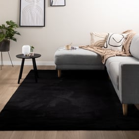 Zacht laagpolig vloerkleed - Cozy Zwart