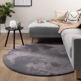 Rond laagpolig vloerkleed - Cozy Antraciet