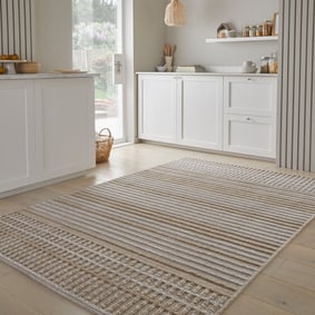 Wasbaar vloerkleed - Elto Stripe Beige