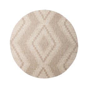 Rond jute buitenkleed - Atlas Diamond Bruin/Creme - sfeer