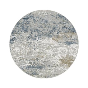 Rond modern vloerkleed - Carlton Blauw 7777 - product