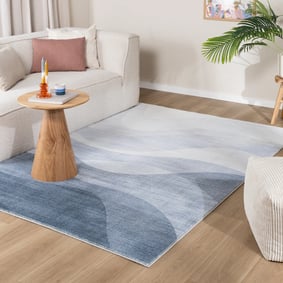 Modern vloerkleed - Field Blauw/Grijs