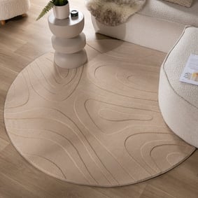 Rond Scandinavisch vloerkleed - Charm Shapes Beige