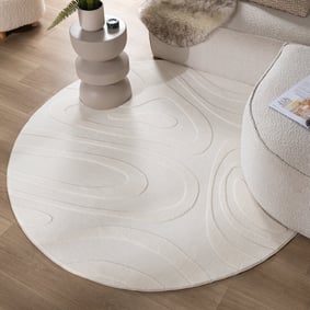 Rond Scandinavisch vloerkleed - Charm Shapes Wit