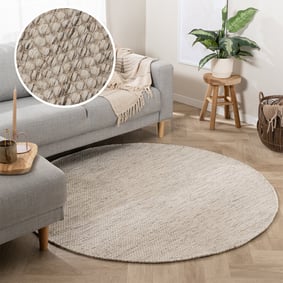 Rond wollen vloerkleed - Bliss Beige Gemeleerd