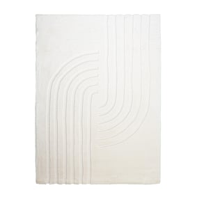 Zacht hoogpolig vloerkleed - Carvy Curves Crème - sfeer