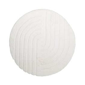 Rond hoogpolig vloerkleed - Carvy Curves Crème - sfeer