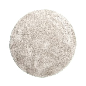 Rond Shaggy vloerkleed - Blaze Beige/Grijs - sfeer