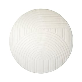 Rond Scandinavisch vloerkleed - Charm Curves Wit - sfeer