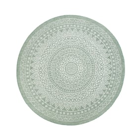 Rond buitenkleed - Summer Azteca Groen - sfeer