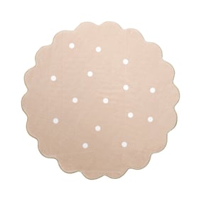 Rond wasbaar vloerkleed - Cloudy Stippen Beige - sfeer