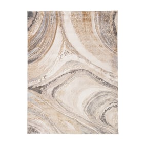 Marmer vloerkleed - Leonore Noce Creme/Bruin - sfeer