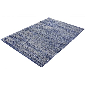 Wollen vloerkleed - Lucien Blauw/Wit - sfeer