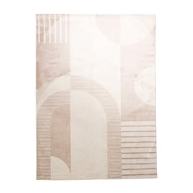 Japandi vloerkleed - Aurora Shapes Beige - sfeer
