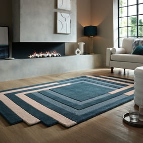 Geometrisch vloerkleed - Labyrinto Blauw