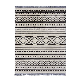 Aztec vloerkleed - Sabro Zwart/Wit - sfeer