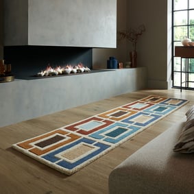 Retro loper - Ryano Blokken Blauw/Multicolor