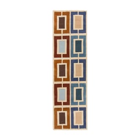 Retro loper - Ryano Blokken Blauw/Multicolor - sfeer