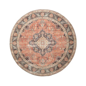 Rond binnen- en buitenkleed - Kairo Medaillon Terra/Donkerblauw - sfeer