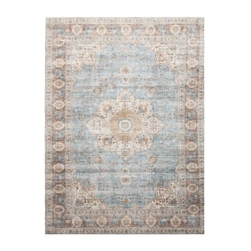 Binnen- en buitenkleed - Kairo Medaillon Lichtblauw/Creme - sfeer
