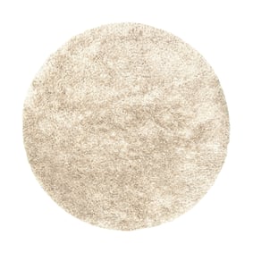 Rond shaggy vloerkleed - Grace Wit - sfeer