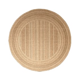 Rond jute buitenkleed - Mavi Stripes Creme/Bruin - sfeer