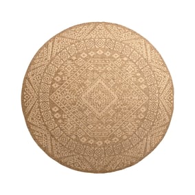 Rond jute buitenkleed - Mavi Medaillon Bruin/Creme - sfeer