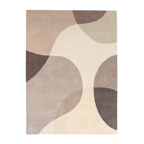 Wollen abstract vloerkleed - Clarice Bruin/Beige - sfeer