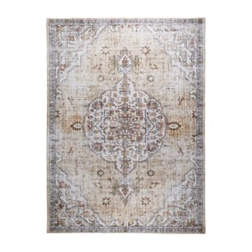 Oosters vloerkleed - Leyla Medaillon Taupe - sfeer