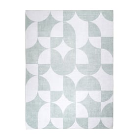 Abstract buitenkleed - Groovy Tiles Groen - sfeer