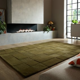 Luxe vloerkleed - Xeano checkerboard Groen