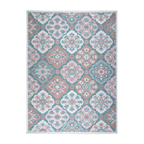 Bohemian buitenkleed - Vedra Tile Blauw - sfeer