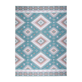 Bohemian buitenkleed - Vedra Aztec Blauw - sfeer