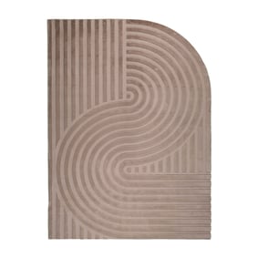 Organisch vloerkleed - Flowy Wavy Taupe - sfeer