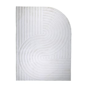 Organisch vloerkleed - Flowy Wavy Creme - sfeer