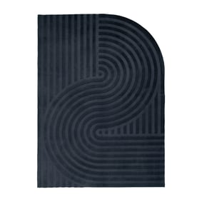 Organisch vloerkleed - Flowy Wavy Antraciet - sfeer