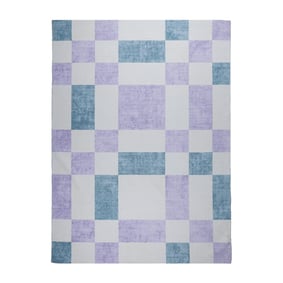 Retro binnen- & buitenvloerkleed - Pop Cubes Lila - sfeer