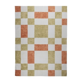 Retro binnen- & buitenvloerkleed - Pop Cubes Terra - sfeer