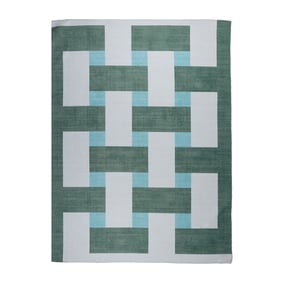 Retro binnen- & buitenvloerkleed - Pop Lines Groen - sfeer