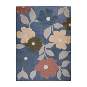Binnen- & buitenvloerkleed - Bloom Flowers Blauw  - product