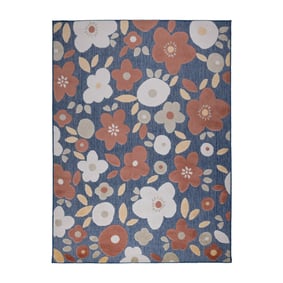 Binnen- & buitenvloerkleed - Bloom Floral Blauw  - product