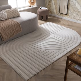 Organisch vloerkleed - Flowy Wavy Creme
