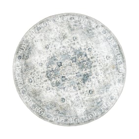Rond Vintage vloerkleed - Lago Grijs - sfeer