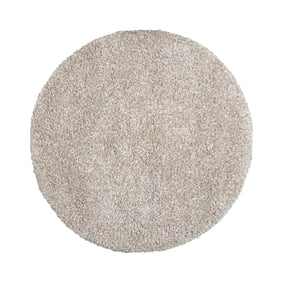 Rond hoogpolig vloerkleed - Yves Beige - sfeer