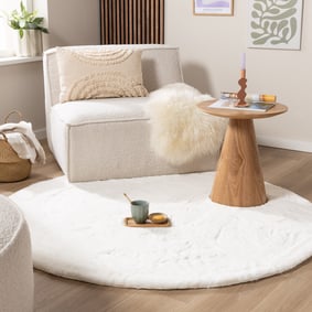 Rond Hoogpolig vloerkleed - Comfy Supreme Wit