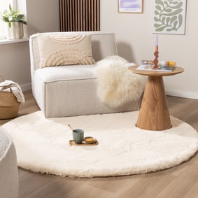 Rond Hoogpolig vloerkleed - Comfy Supreme Creme