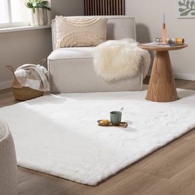 Zacht Hoogpolig vloerkleed - Comfy Supreme Wit