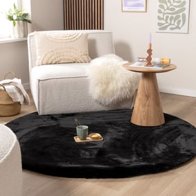 Rond Hoogpolig vloerkleed - Comfy Supreme Zwart